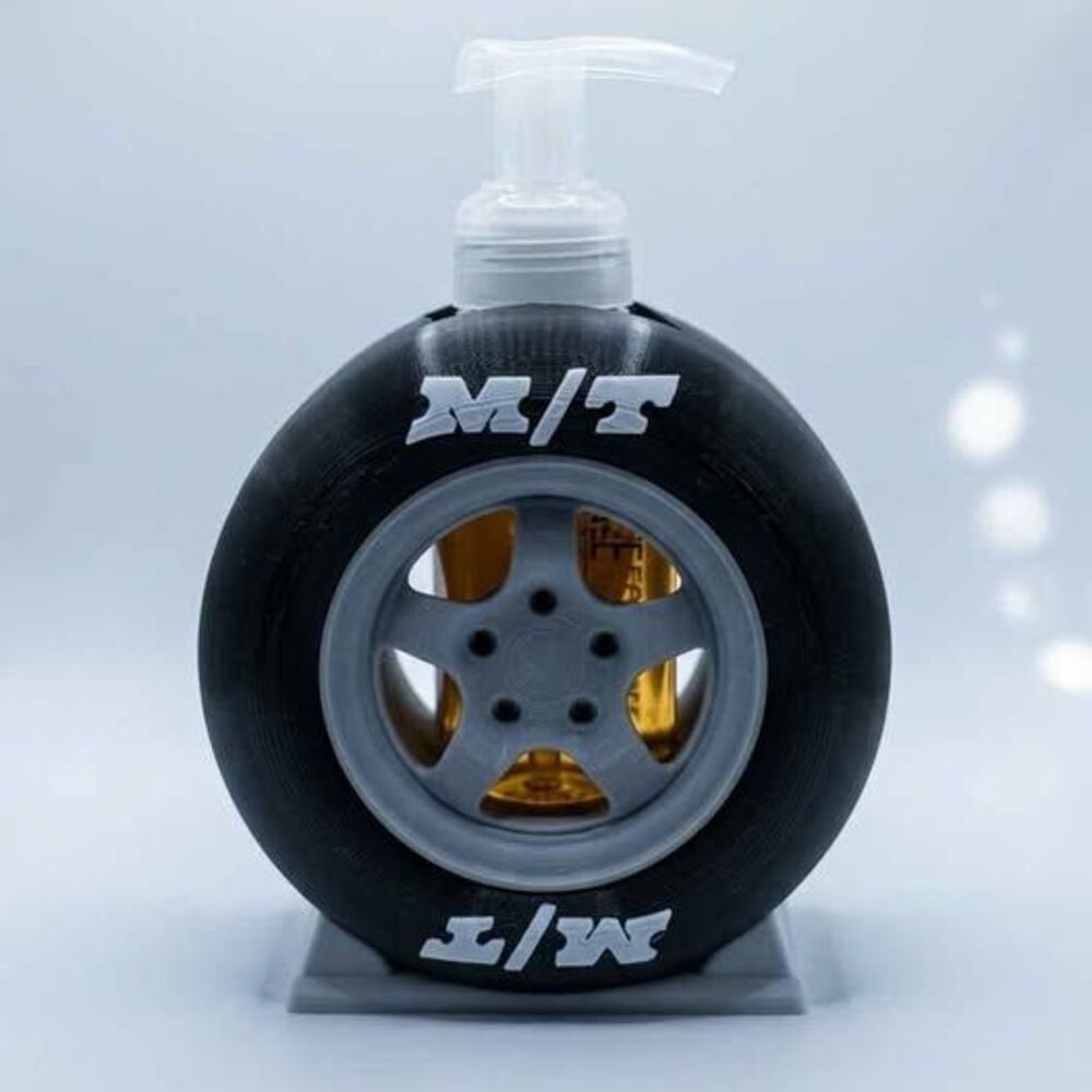 M/T Racing Tire Soap Pump - Custom 3D Printed Gift for Car Guys